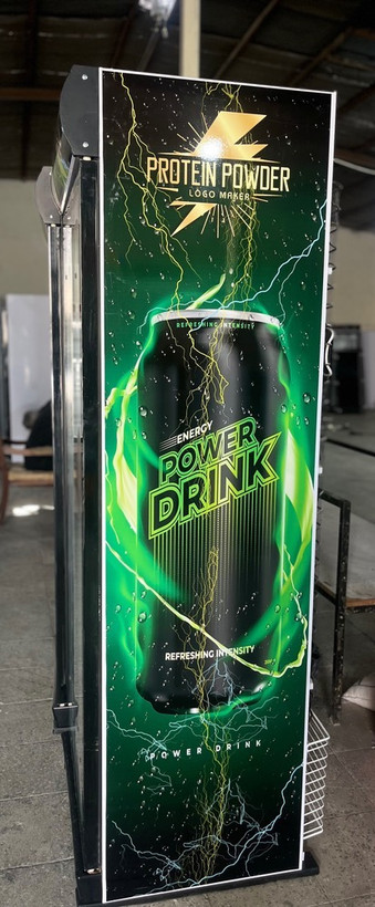 یخچال ویترینی ایستاده عرض 70طرح انرژی زا پاوردرینک power drink